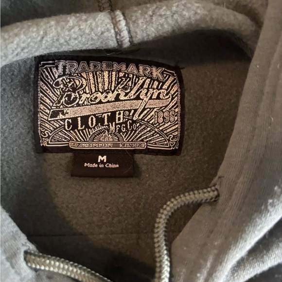 Brooklyn Cloth Company Size Medium Unisex Green Hoodie With Pockets - Picture 3 of 3